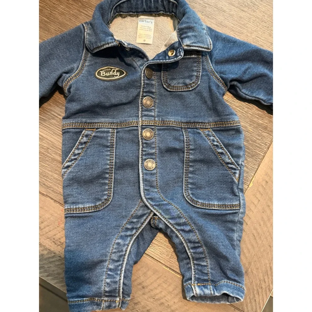 Carter's Denim Coverall Baby NB Blue